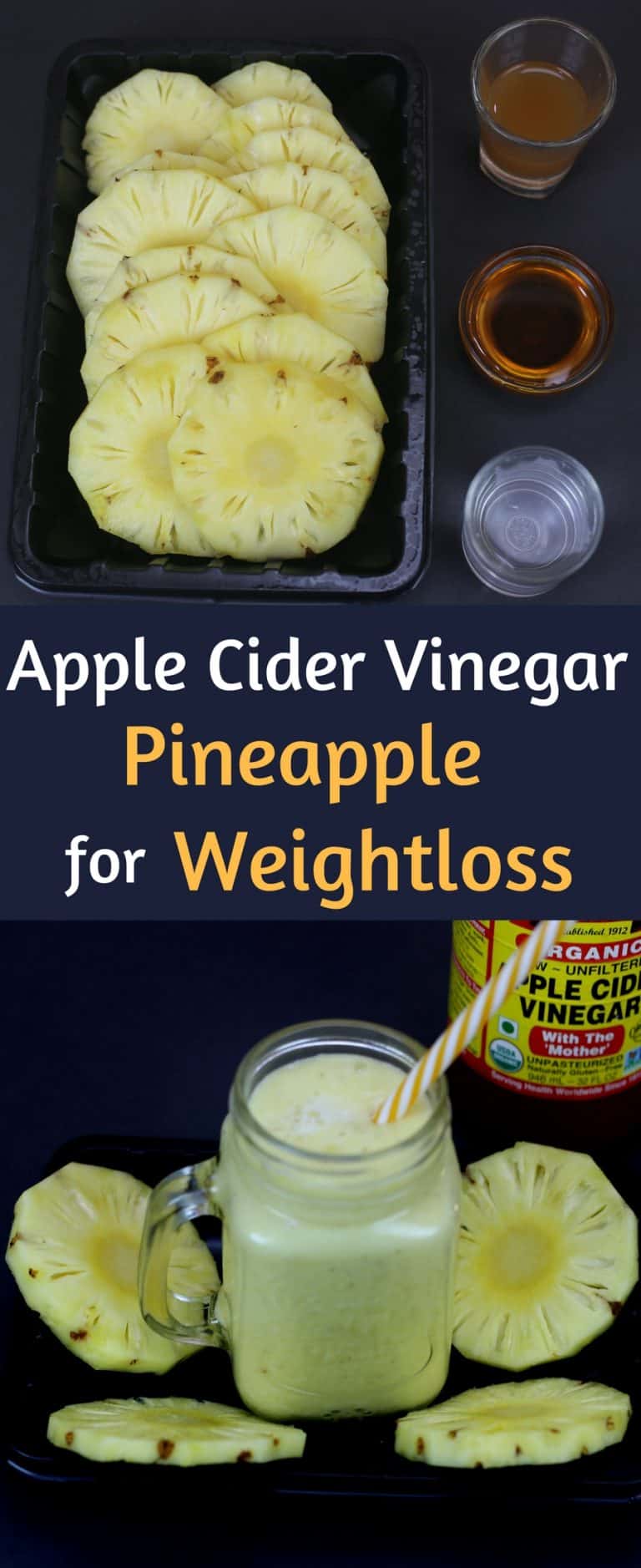 Bodybuilding Apple Cider Vinegar Pineapple Smoothie for Weight Loss