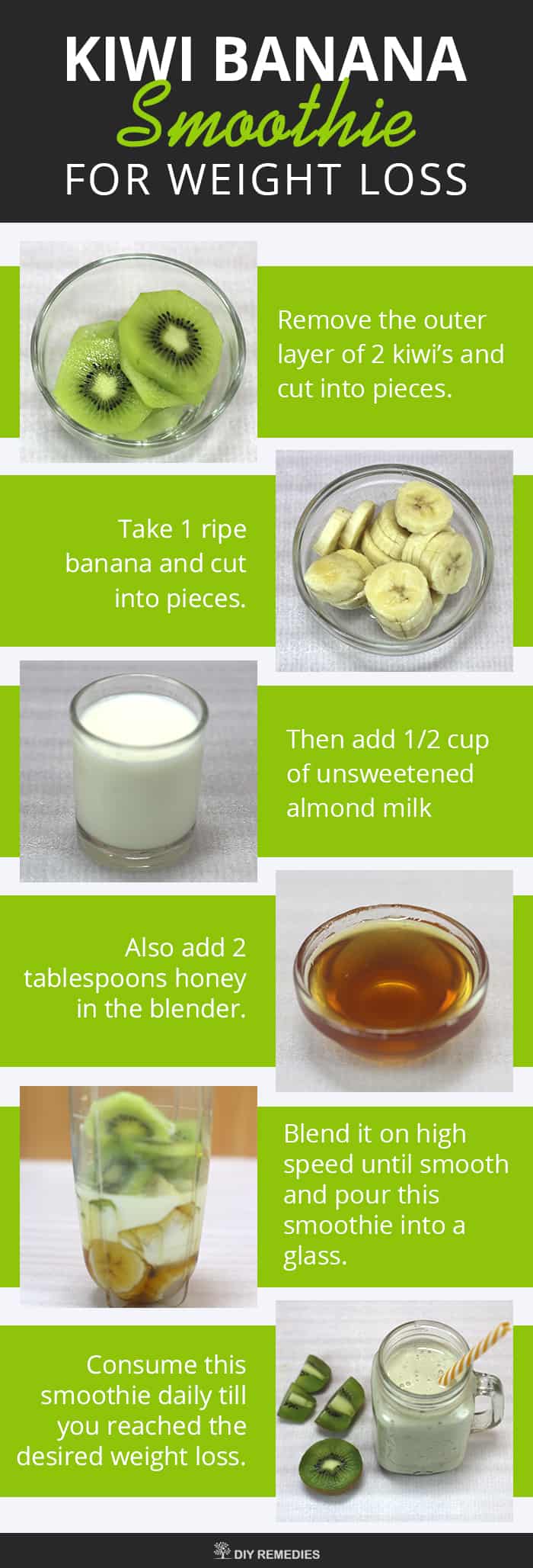 Kiwi Banana Smoothie for Weight Loss